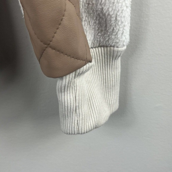 Abercrombie & Fitch Asymmetrical Snap-Up Fleece Sweatshirt Sz XS Quilted - Picture 8 of 14